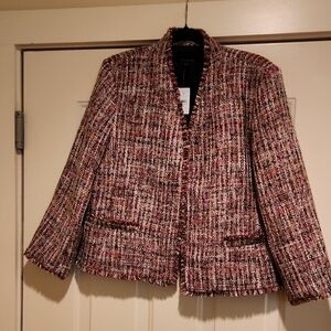Ann Taylor Multicolor Tweed Blazer
